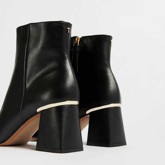 TED BAKER | Squarel Black Leather Block Heel Ankle Boots | 6.5 - Picture 2 of 16